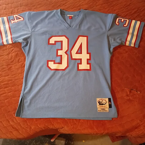 Mitchell & Ness Light Blue Jersey with Red and White Accents - Picture 2 of 4